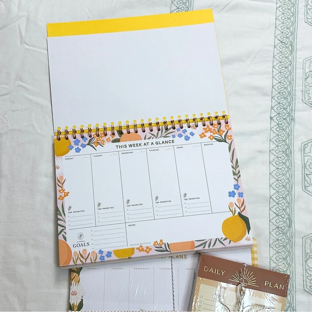 NWT Elūm Designs Stationery Planning Trio Set - Citrus Florals - Set of 3
